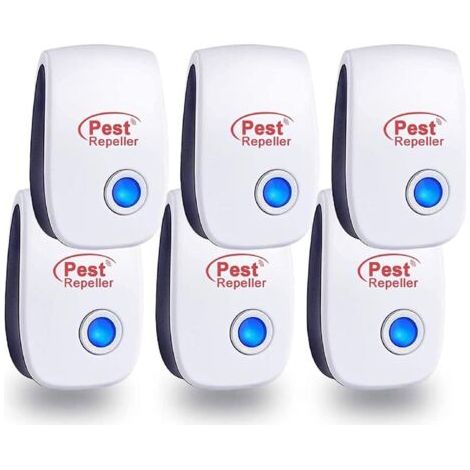 Répulsif Ultrason Anti-Rongeurs Insectes 6 Pack, Répulsif Électronique Insectes Intérieur,Ipour moustiques/cafards/Souris/araignées/Mouches