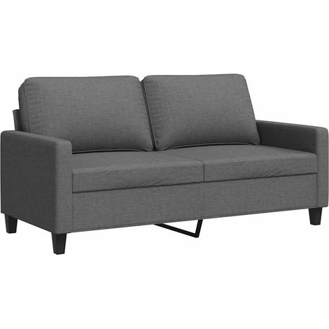 Canapé Sofa à 2 places Gris foncé 140 cm Tissu (1/5)