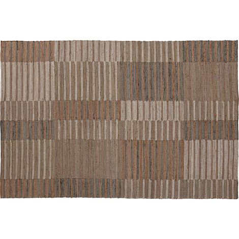 Tapis en jute et coton au motif géométrique - tons neutres (1/4)