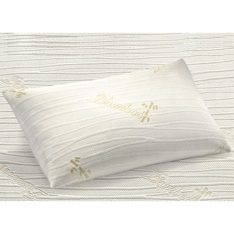 Coppia 2 Federe Cuscino Letto Sfoderabili Elasticizzate Anallergiche Bamboo (1/3)