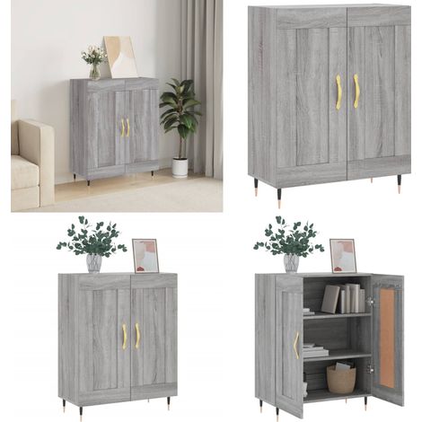 Sideboard Grau Sonoma 69,5x34x90 cm Holzwerkstoff - Holzschrank - Wohnzimmer Schrank (1/5)