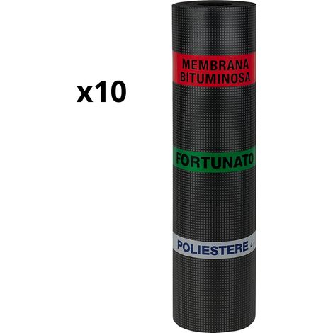 Guaina bituminosa poliestere 4 mm impermeabilizzante casasciutta 10 rotoli 1x10 m (1/5)