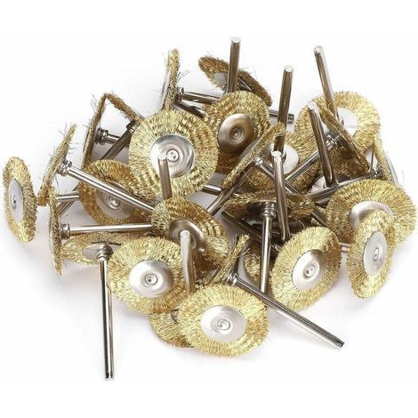 30pcs Wire Brush Set, Brass Steel Wire Brush Polishing Wheels Complete Kit for Dremel Rotary Tools(Brass) (1/5)