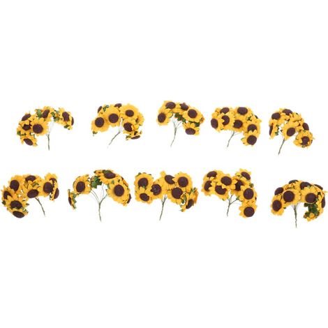 100pcs Bricolage Bouquet De Fleurs Artificielles Tournesol Pour La Décoration Jaune (1/5)