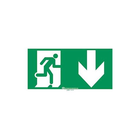 pictogramme autocollant signalisation d'évacuation - flèche vers le bas - 100 x 200 mm - ura 956663