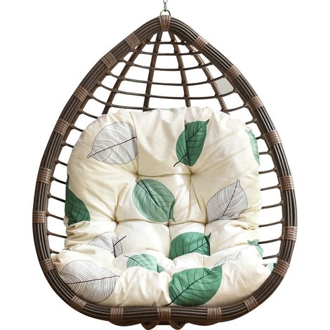 Cojín colgante para silla, tejido de poliéster suave, relleno elástico, para uso interior/exterior. (1/5)
