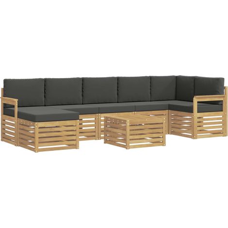 Ensemble de canapés d'extérieur 8 pc Blanc et anthracite vidaXL
