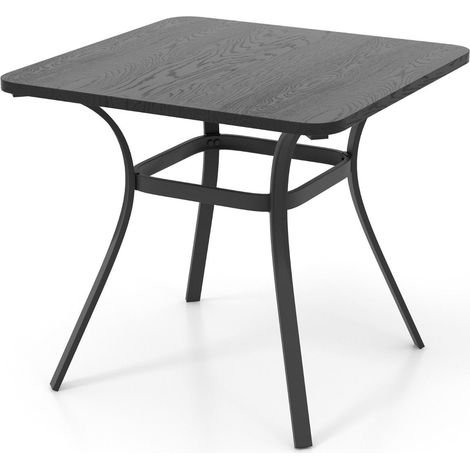 Tavolo da pranzo da esterno per 4 persone piano effetto legno 80x80 cm