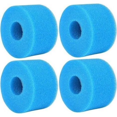 Lot de 4 éponges filtrantes, cartouche de filtre en mousse pour piscine Crezuo (1/4)