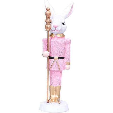 Casse-Noisette de Pâques en résine, sculpture, poupée de Noël, décoration intérieure - Rose (1/5)