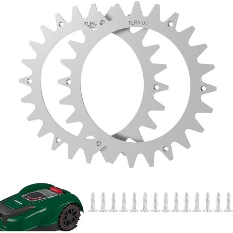 Pointes pour tondeuse à gazon, amélioration de la traction, compatible avec les robots tondeuses Parkside, taille des roues : 212 mm. (1/5)