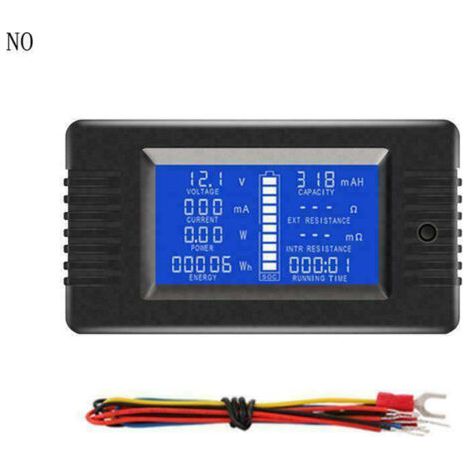 Multimètre numérique LCD avec affichage de courant et de tension, indicateur de puissance solaire, ampèremètre, voltmètre et moniteur de batterie (1/5)