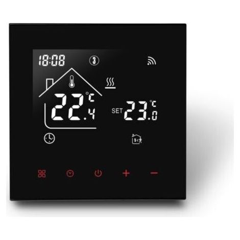 Thermostat Connecté WiFi pour Chauffage de Chaudière à Gaz Thermostats d'Ambiance,Thermostat Programmable Intelligent,Compatible Tuya Alexa Google Assistant 3A,Noir