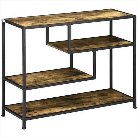Console industrielle 4 niveaux bois et métal 99,6 x 33,6 x 74 cm (1/5)