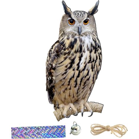 Hibou pour Effranger Oiseaux Suspendu pour Jardin Ornement De Hibou Décoratif Réaliste à Oiseaux Suspendu (1/5)