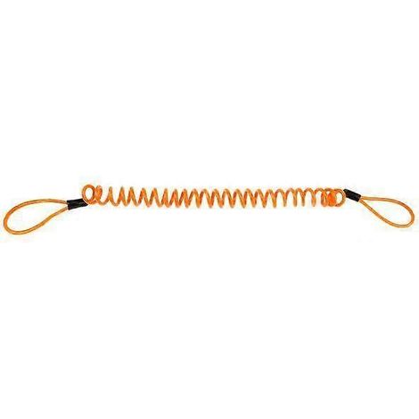 3x Lanière de sécurité en acier avec ressort et verrouillage par fil, orange, 1,5 m (1/5)