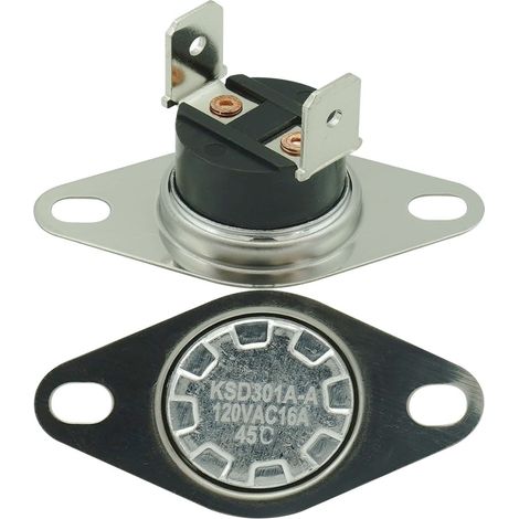 F115-25F type hot air fireplace fan thermostat (normally open, opens at 115 degrees, closes at 90 degrees)