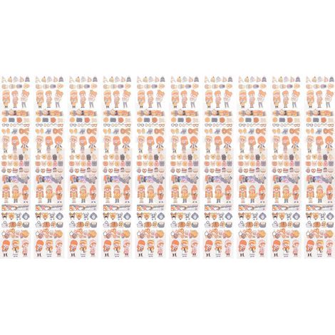 Lot de 10 feuilles adhésives PET à motifs mignons, bandes décoratives pour calendrier Type 16 (1/5)
