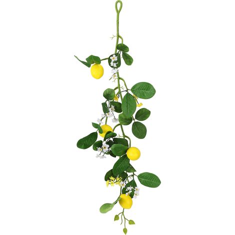 Guirlande de Verdure au Citron, Plantes Vertes Simulées avec des Fleurs Blanches pour la Décoration de Fête de Mariage à la Maison (220324TW04-1) (1/5)