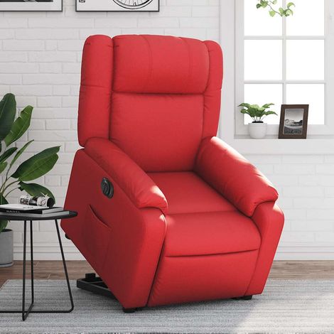 Fauteuil inclinable électrique-Chaise de relaxation-Fauteuil Relax rouge similicuir 871632 (1/5)
