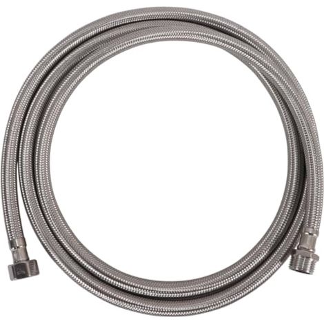 Rallonge de flexible, filetage femelle G1/2 et filetage mâle G1/2, flexible tressé en acier inoxydable (2 m) (1/5)