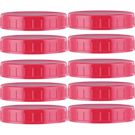 Couvercles de bocaux en plastique PP à bouche large de 70mm, 10 pièces, pour la mise en conserve de liquides secs, stockage des aliments, rose (1/5)