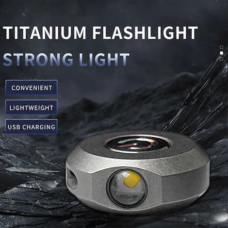 Mini lampe torche rechargeable en alliage de titane, lumineuse et portable, avec aimant pour l'éclairage en extérieur et le camping. (1/5)