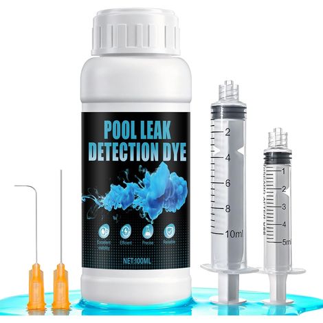 Colorant Fuite Piscine Detecteur Fuite Piscine Colorant de Traçage pour Recherche de Fuite sur Piscine Detecteur de Fuite d'eau Plomberie Fluorescéine Solubilité dans l'eau 100ml (1/5)