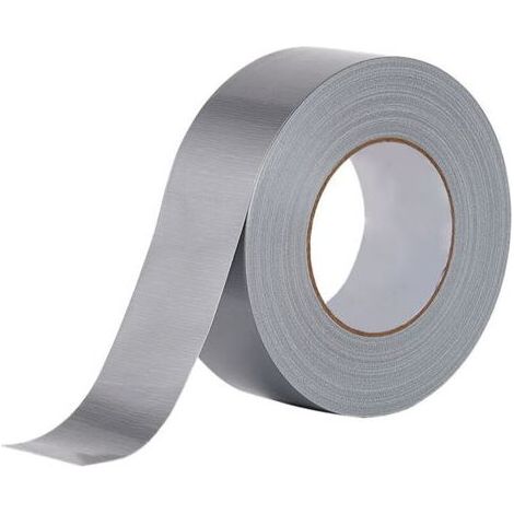 Pair Ruban adhésif en tissu argenté, résistant, étanche, sans résidus, adhésif simple face pour système de canalisation, longueur 10m, largeur 60mm/2,4 pouces (1/5)