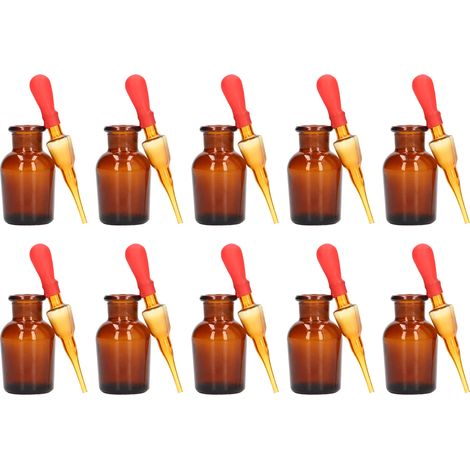 10 Bouteilles compte-gouttes 30ml avec bouchon caoutchouc pour laboratoire et expériences scientifiques (1/5)