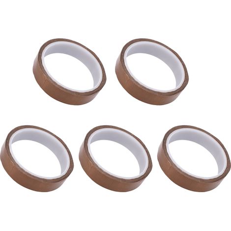 Lot de 5 rubans adhésifs haute température 0,02 x 10 m, antistatiques et résistants à l'usure, pour applications industrielles, supportant des températures jusqu'à 300 °C. (1/5)
