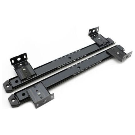 Kugelgelagerte Tastaturschubladenschiene – Verstellbar von 35 bis 575 mm – Schwarz verzinkter Stahl – 2er-Set fürs Büro (1/5)