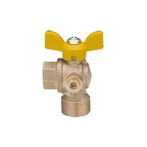 VALVOLA A SFERA PER GAS PASSAGGIO TOTALE A SQUADRA FM CON FARFALLA Misura: 3/4" DN 20