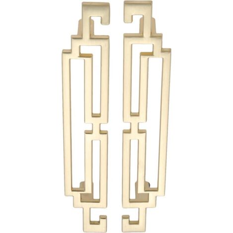 1 paire de poignées plaquées or 128 mm pour tiroirs et meubles de cuisine, poignées de porte rétro vintage (128 mm, or) (1/5)