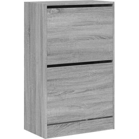 Scarpiera mobile contenitore per scarpe mobile per ingresso/corridoio/soggiorno finitura Sonoma 60 x 34 x 96,5 cm legno ingegnerizzato grigio 020022080