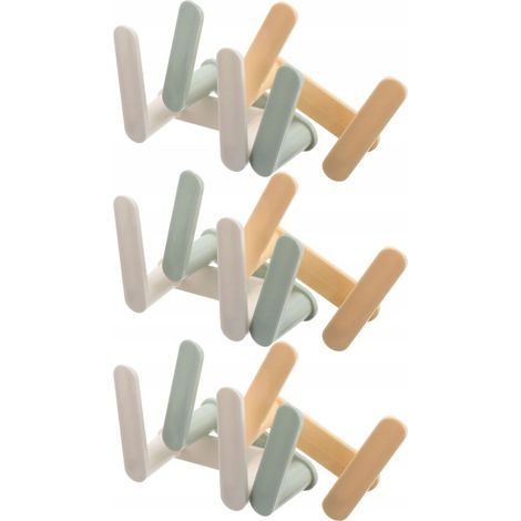 Set di 9 mensole da parete in plastica colorata, dal design semplice.