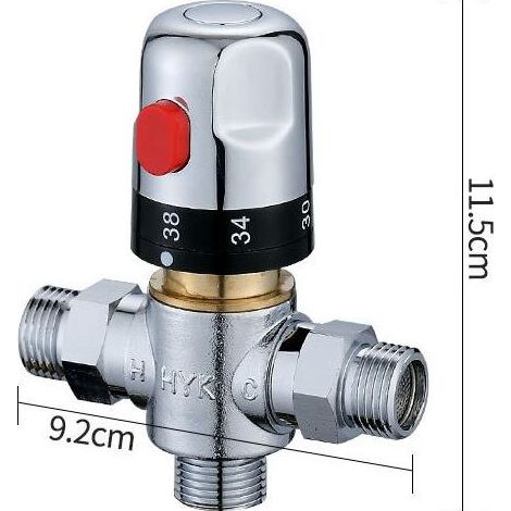 Thermostatische Duscharmatur, 32-mm-Anschluss, einstellbare thermostatische Badarmatur, Mischventil für Warm- und Kaltwasser, sonnig (1/4)