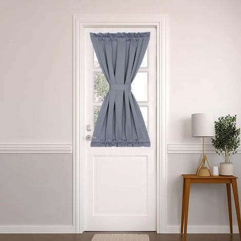 Rideaux élégants pour portefenêtre 2 panneaux gris, 63 x 101 cm, parfaits pour fenêtres latérales (1/5)