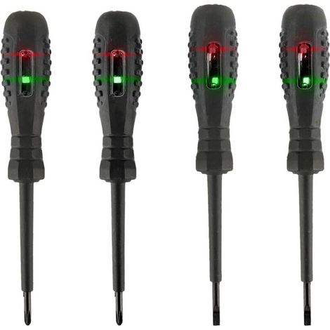 2 en 1 Détecteur d electricité De Tournevis magnétique, Fort Couple elevé détecteur d'électricité, Stylo De Testeur De Tension Pour électriciens(2 têtes plates +2 croix)