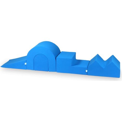 Parco giochi in schiuma blu, 5 pezzi (1/2)