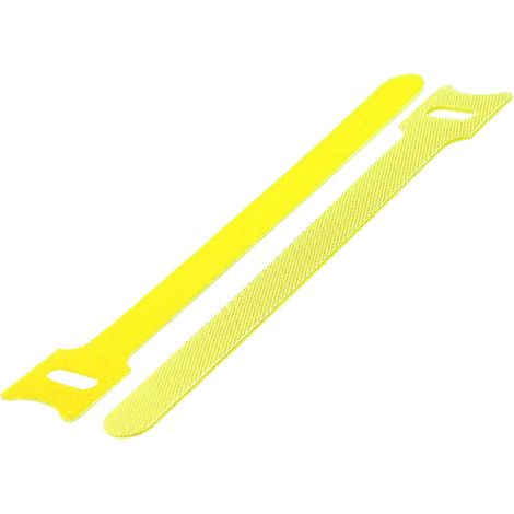 Pack of 100 Reusable Velcro Cable Ties - With Velcro - 150mm - Yellow (1/5)