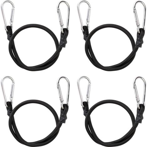 Lot de sangles en caoutchouc pour extérieur, sangles en caoutchouc avec mousqueton, sangles élastiques multifonctionnelles et robustes compatibles avec les accessoires de moto (50 cm)