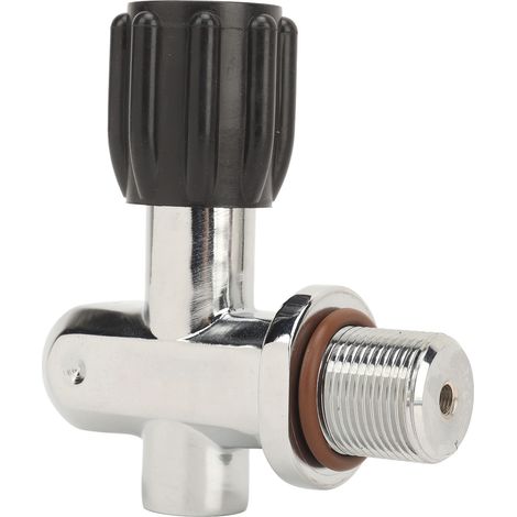 Robinet de bouteille de plongée sous-marine G3/4 en laiton chromé DIN YOKE, robinet de bouteille haute pression à double usage pour la lutte contre les incendies et la plongée en apnée (1/5)