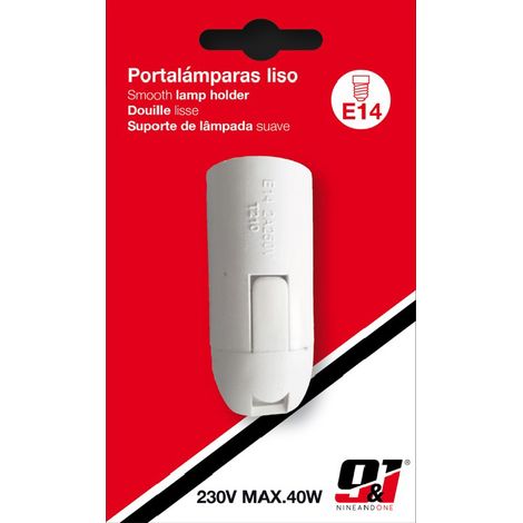 ORION91 Pack x 12 unidades Portalámparas Liso Blanco Casquillo E14 Alta Tensión Máxima