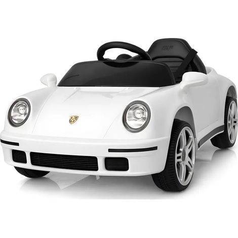 Auto Elettrica per Bambini Bianco Porsche Tuning Ruf Telecomando e LED