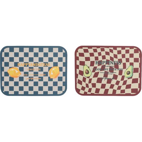 2 pièces dessous de plat en cuir synthétique, rectangulaire 30x40 cm, isolant thermique, imperméable et anti-dérapant (1/5)