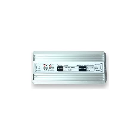Fuente de alimentación de plástico V-TAC, 100 W, 24 V, 4,2 A, 1 salida, cable de soldadura, 192 x 52 x 37 mm, IP65