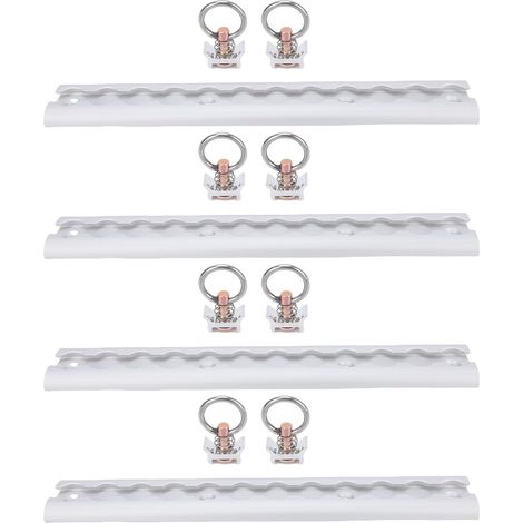 Rail en L en Aluminium 304 Mm/12 Pouces Système de Fixation Robuste avec Raccords 8 O Transport sécurisé des Véhicules, VTT, Irtikes, Tracteurs Utilitaires et Camions (Silver) (1/5)