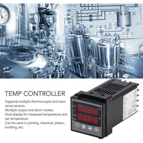 Contrôleur De Température PID - Double Affichage Numérique - Entrée Thermocouple K Et Pt100 - Sortie Relais - RS485 - 44x44x100 Mm - DC 24 V (1/4)