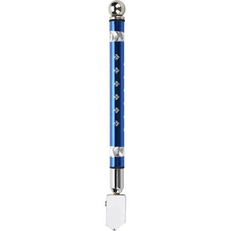 Coupe-verre portable à molette avec poignée antidérapante pour coupe de verre de 3 à 15 mm (bleu)